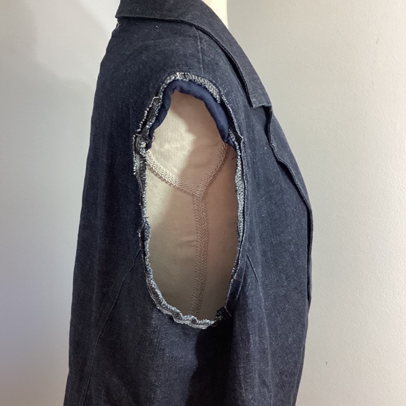 NWT COMFORT DENIM PLUS 4X DARK DENIM VEST RAW DETAILS - Picture 9 of 11